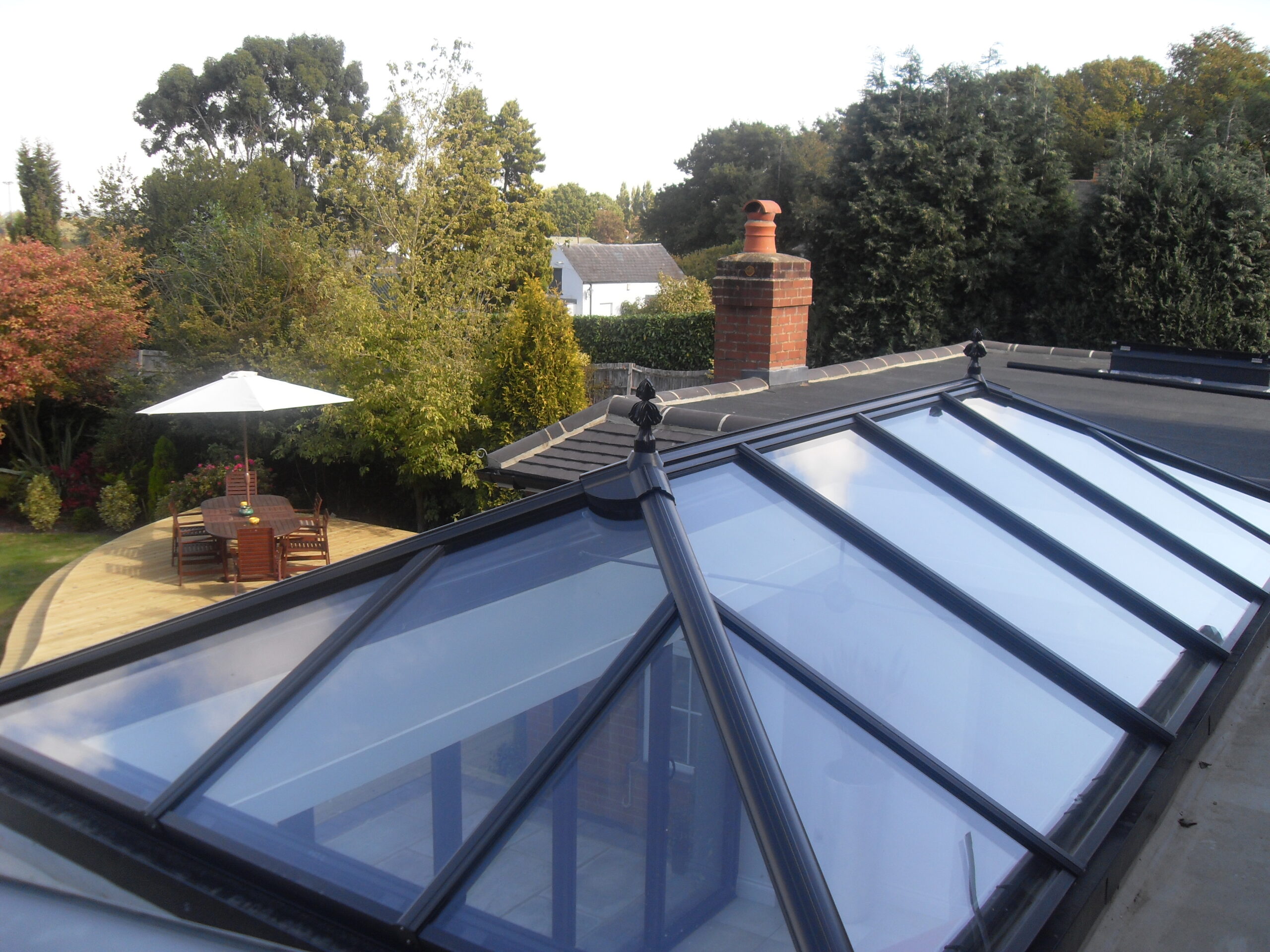 contemporary grey lantern roof outside view