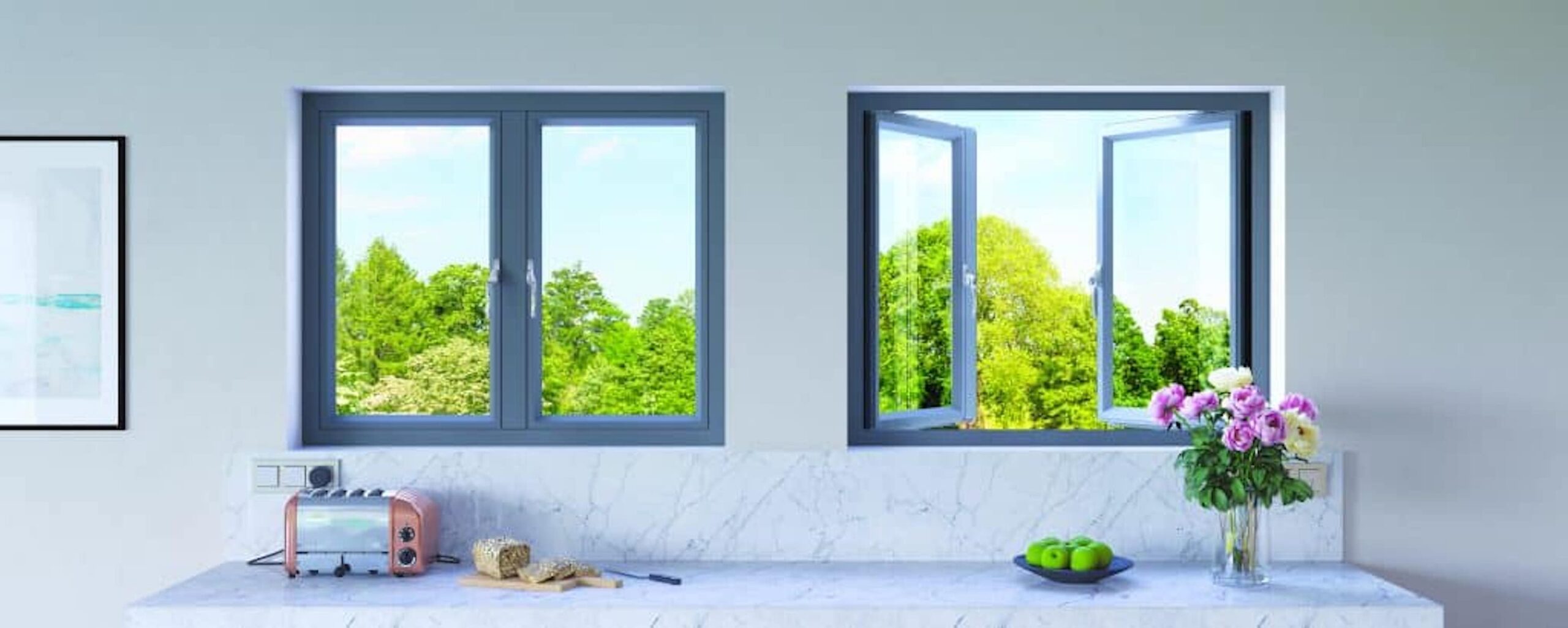 internal view or origin ow-80 windows in a white kitchen