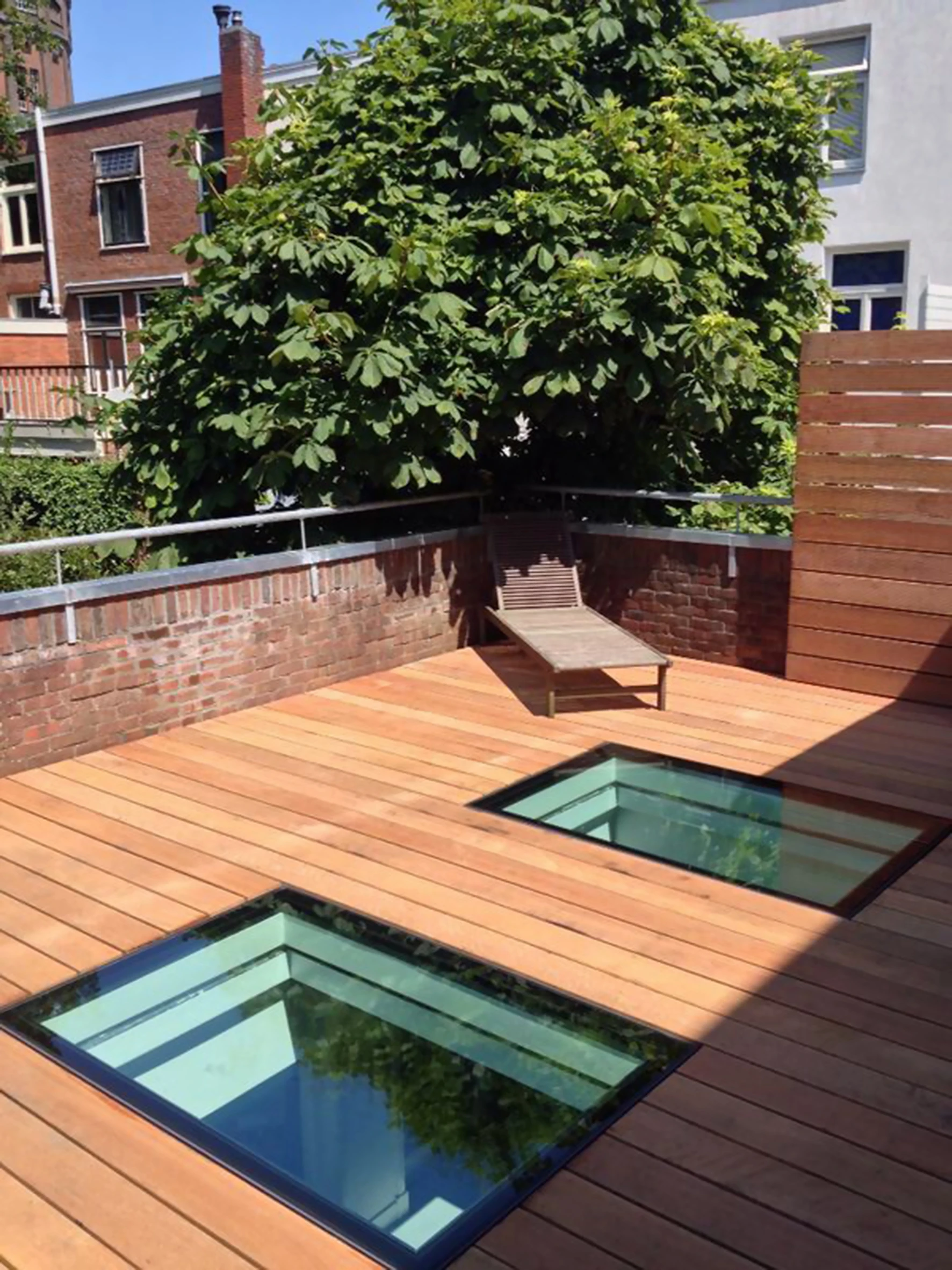 titan edge flat rooflights on a timber flat roof